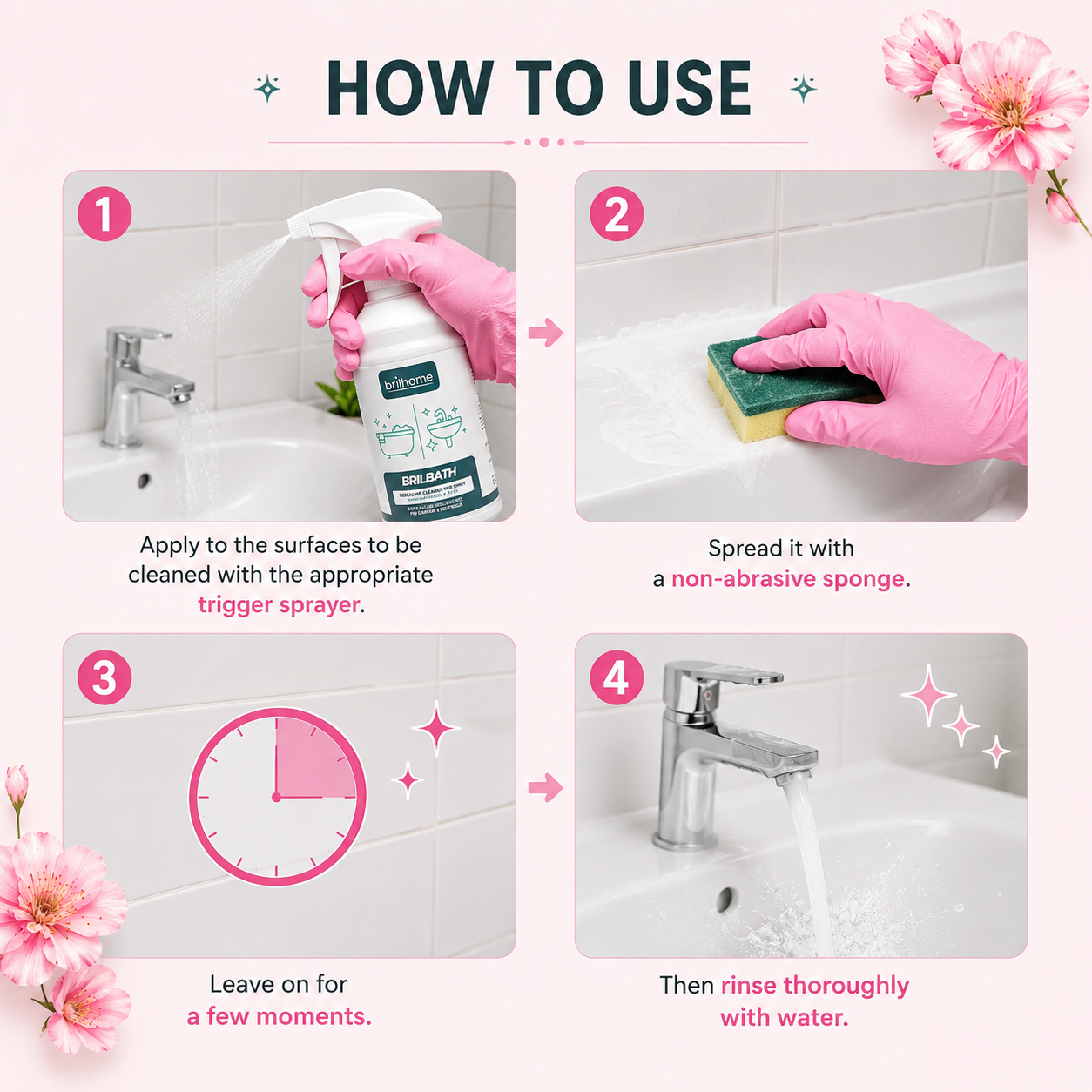 Brilbath descaling cleaner for bathrooms BH0201 Brilhome Chogan