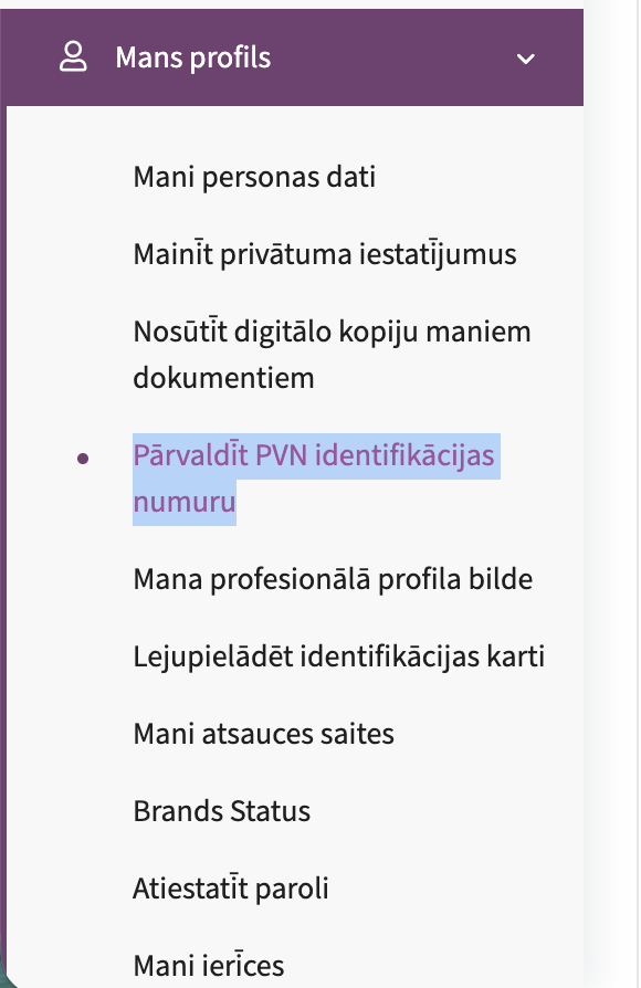 Kā Chogan pievienot PVN numuru