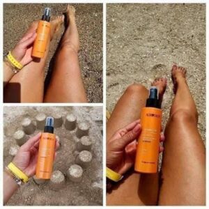 Chogan Aurodhea suntan oil with walnut shell before after effect