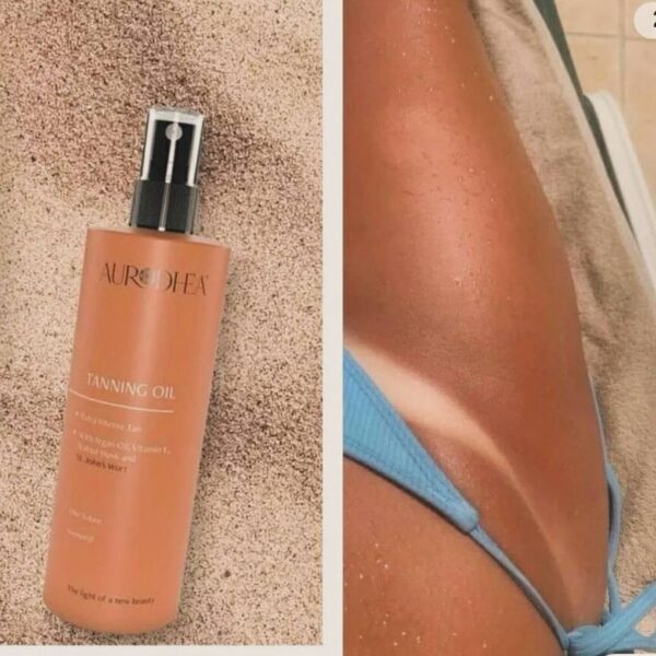 Chogan Aurodhea suntan oil with walnut shell before after effect