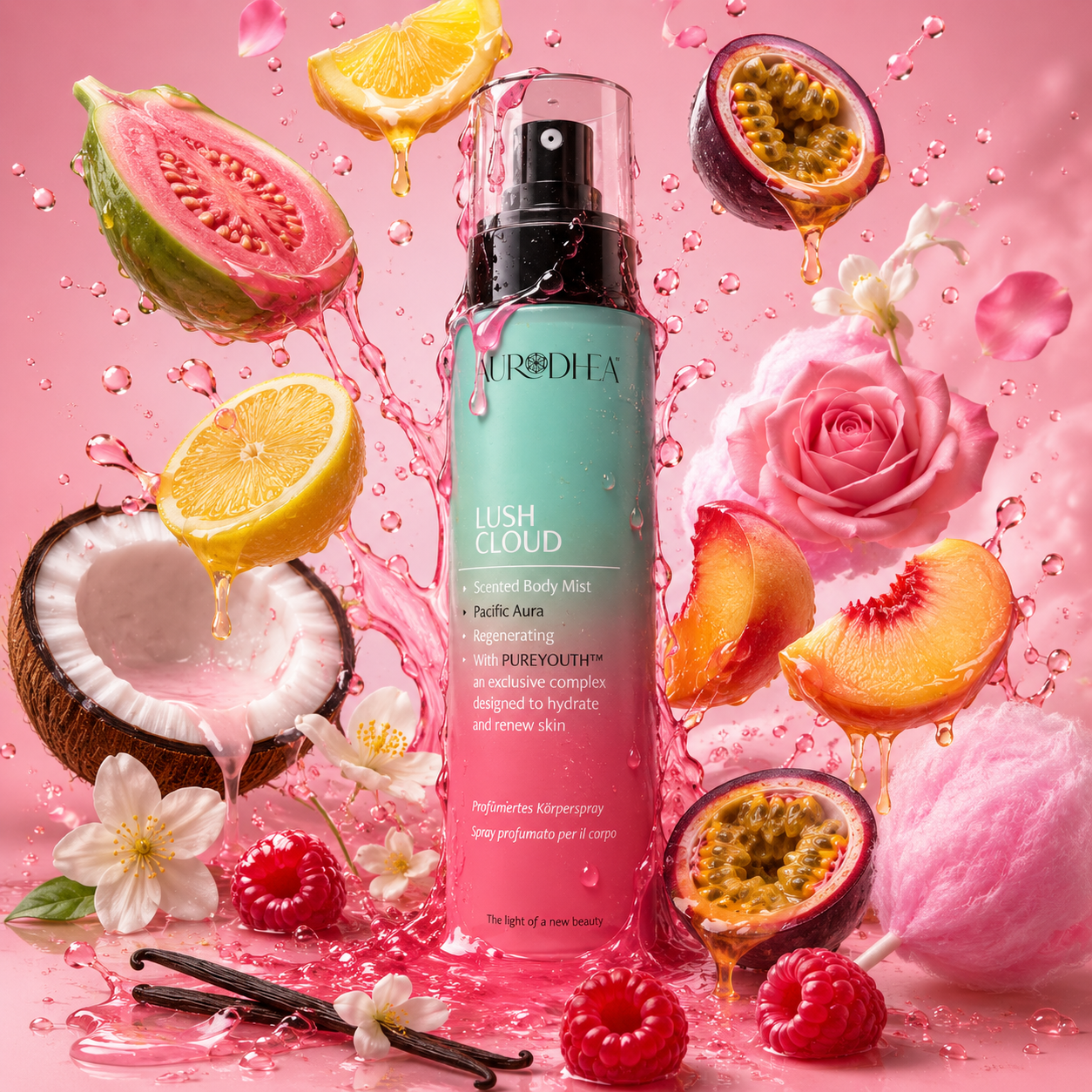 Lush Cloud Pacific Aura – tropu augļu un salda mākoņa aromāts
