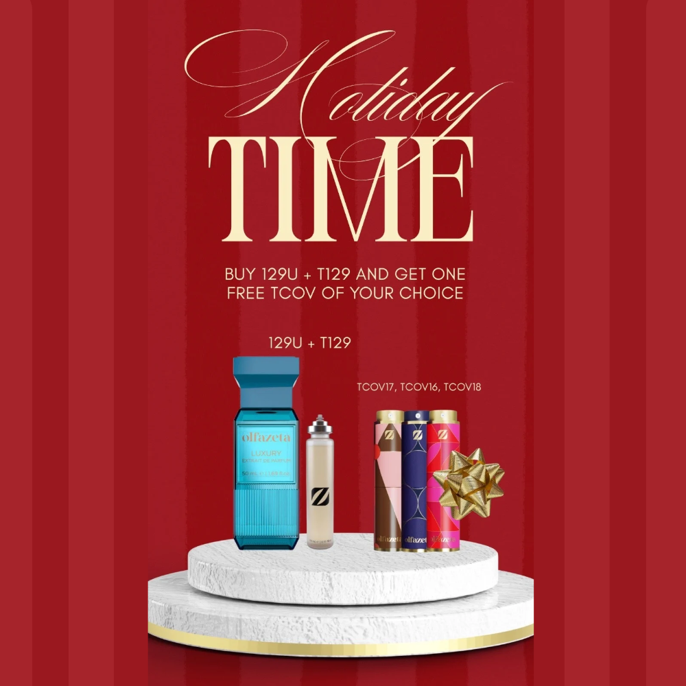 Buy Olfazeta perfume No. 129 (50ml and 15ml) and get a perfume case for FREE! 1 buy Chogan Olfazeta 50ml and 15ml perfume 129 get a perfume case for FREE